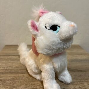 Disney Aristocats Marie White Cat Kitty Kitten Pink Bow Plush Animal 9”